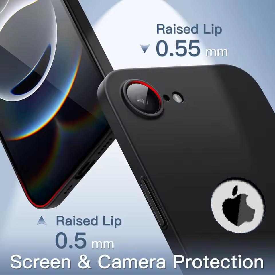 Image of Back Cover Case for iPhone 16e Cover | Camera Protuction Bumper | Soft Flexible Ultra Slim Matte Finish Silicon | Protective Back Cover for iPhone 16e Black