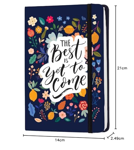 Image of COI A5 (5.5″ x 8.25″) Unruled Hardbound Notebook - 192 Pages of 80 GSM Acid-Free Natural-Shade Paper, Lay-Flat Sewn Binding, Dual Ribbon Markers & Elastic Closure - Journal for Men & Women