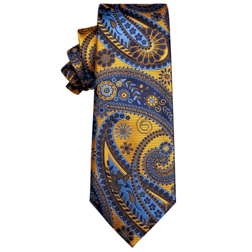 Image of YourTies Paisley Men's Necktie Woven Silk Floral Ties for Men Designer Formal Business Party Wedding