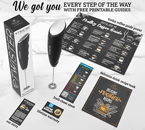 Image of ZK Milk Frother Twister - Black Silver