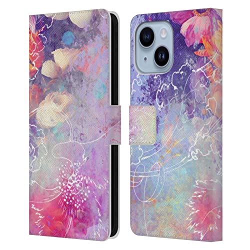 Coque portefeuille iPhone 14 Plus Aimee Stewart Lily étui cuir rangement cartes