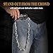 ZEKEE Wallet Chain Pants Chain Hip Hop Punk Jeans Chain Key Chain Goth Heavy Rivet Accessories for Women Men - Silver