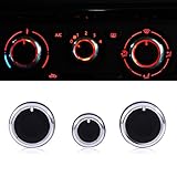 A/C Air Conditioning Control Switch Knob Button, Qiilu Control Knob Heater Dash A/C Switch Knobs Black Control Buttons for MK4 B5, Interior Control Knob Covers