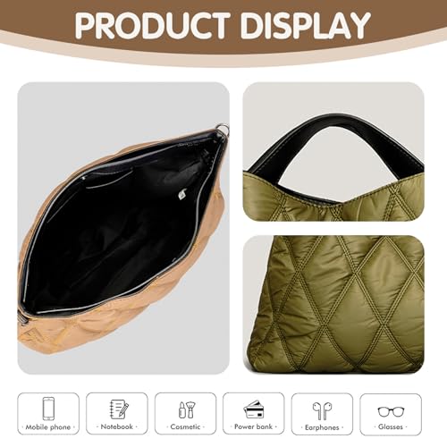 Sac cabas matelassé spacieux pour femme grand sac à main fonctionnel