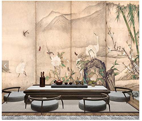 Fototapeten Wand Tapete Wohnzimmer Schlafzimmer-Japanische Ukiyo-E Blume Und Vogel Landschaft Restaurant Hot Pot Restaurant Sushi Restaurant Hintergrund Wand, 250 Cm X 175 Cm (98,4 X 68,9 In)