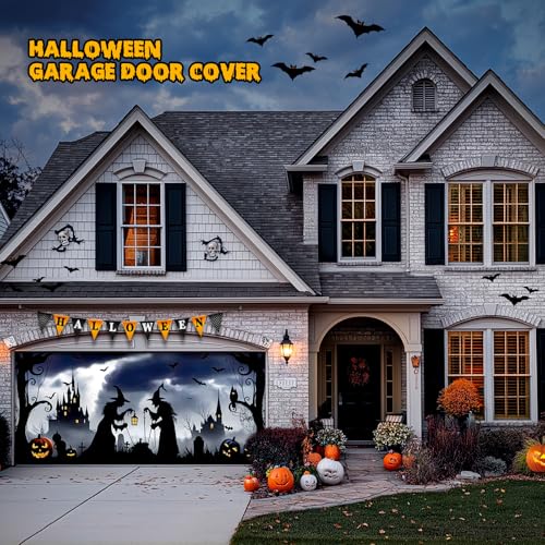 7x16ft Halloween Garage Door Cover, Large Banner for 2-Car Garage Door - image 2
