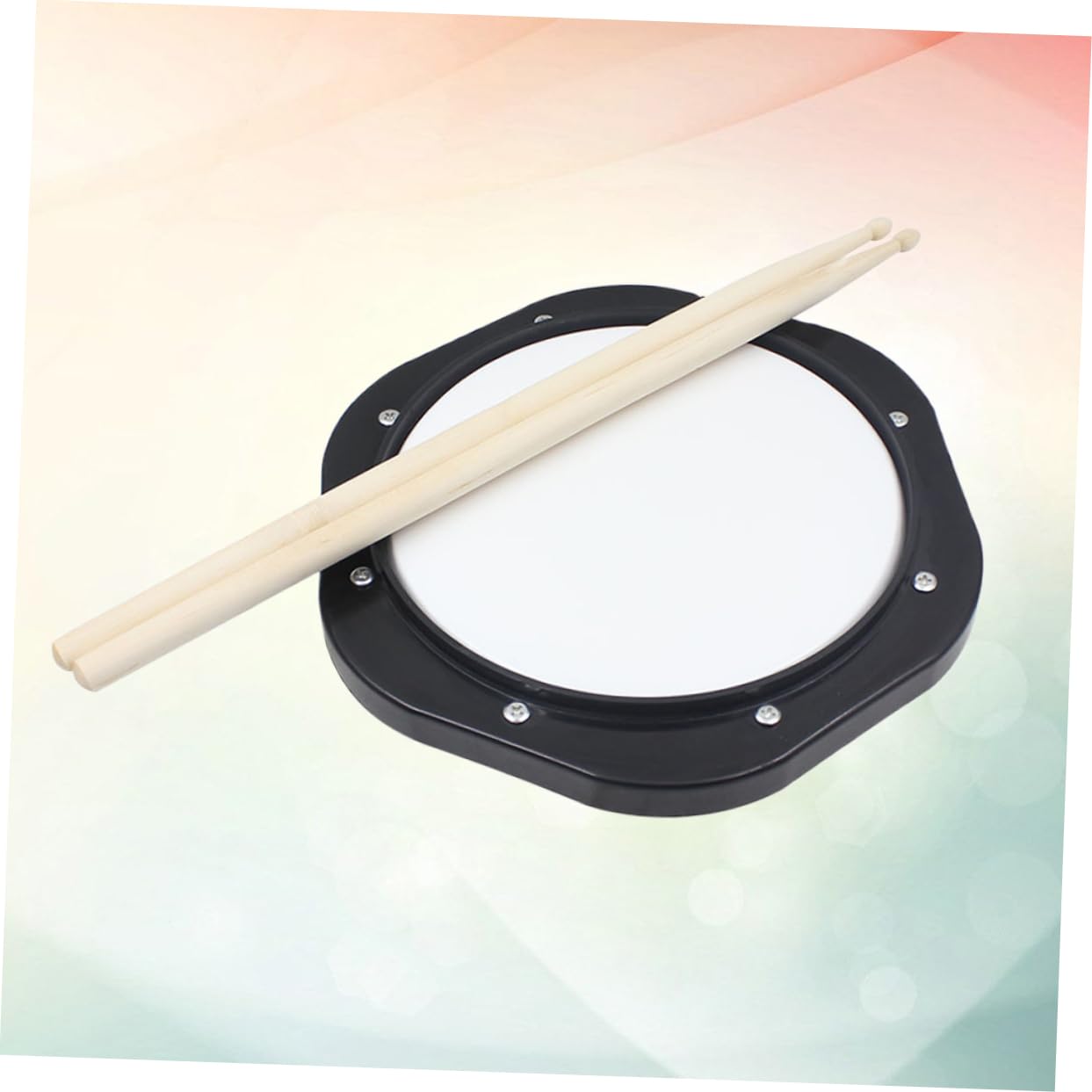Pad de Práctica de Batería de 10 Pulgadas Negro, Juego Tradicional | Plástico, Gran Elasticidad y Atenuación Sonora, Incluye 2 Baquetas y Bolsa Negra de Almacenamiento