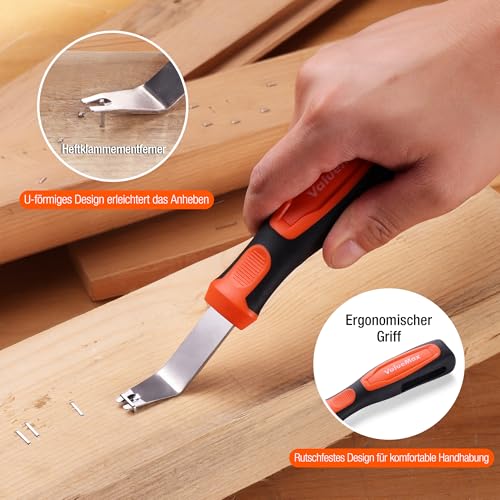 ValueMax 3-in-1 Handtacker Set mit 3000 Klammern -TÜV GS geprüft- Profi Tacker für Holz, Typ 140/28/8 leistungsstarker Tackerpistole mit einstellbarer Schusskraft für Dekoration, Möbel