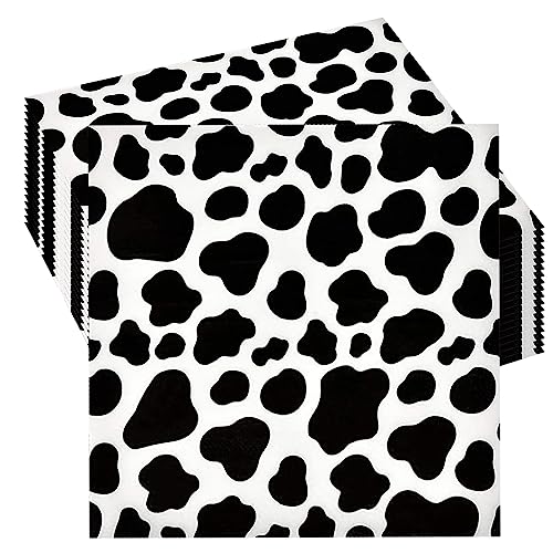 20 Pièces Serviettes En Papier Imprimé Vache De Fête D'Animaux De Safari De Jungle, Vaisselle De...