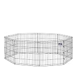 MidWest Homes for Pets - Parque de exercício e jogo para cães e animais de estimação, metálico, dobrável, sem porta, estacas de fixação, oferece 1,5 m de espaço para brincar, 61 cm de altura