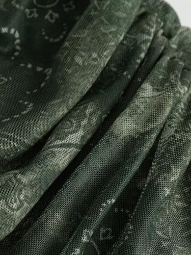 Verdusa Women's 70s Off The Shoulder Renaissance Tops Bell Flared Sleeve Floral Fairycore Mesh Crop Tops3