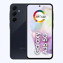 Samsung Galaxy A35 5G, Câmera Tripla Traseira de até 50MP, Selfie de 13MP, Nightography, Apagador de objetos, Design em vidro, IP67, Tela Super AMOLED de 6.6" 120Hz Vision Booster, 128GB - Azul Escuro