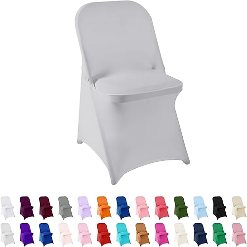 Vista 72 de Fundas de elastano para silla, 12 unidades, protector lavable, fundas de silla plegables para sala de estar, fiesta, banquete, boda, hotel Esmeralda