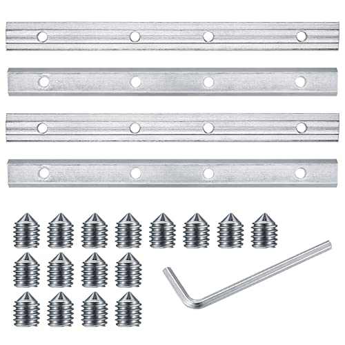 4 Piezas Conector Recto de Aluminio, Conector de Sección Línea Recta 30x30 Ranuras, Conector de Perfil para Perfiles 30x30 Ranura 8, con 16 Tornillos de Acero Inoxidable M6*12 mm