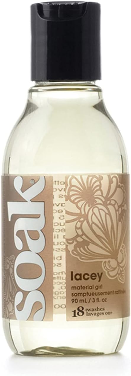 Soak Laundry Soap – No Rinse, Plant Derived Hand Wash Detergent - 90 ml / 3 fl. oz, (Lacey)