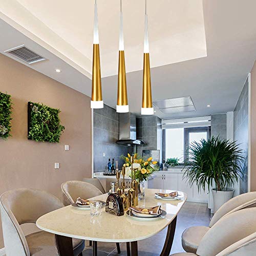 Abat-jour de lustre cylindrique doré - Plafonnier compact LED pour espaces sombres