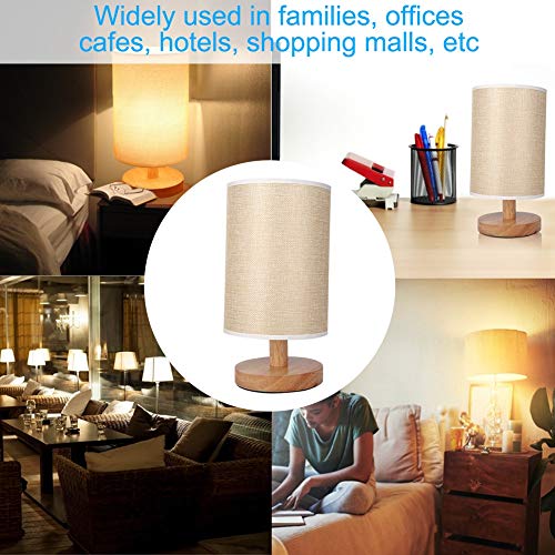 Abajur de mesa de cabeceira, lâmpada de mesa amarela brilhante com contas de LED estáveis com almofa