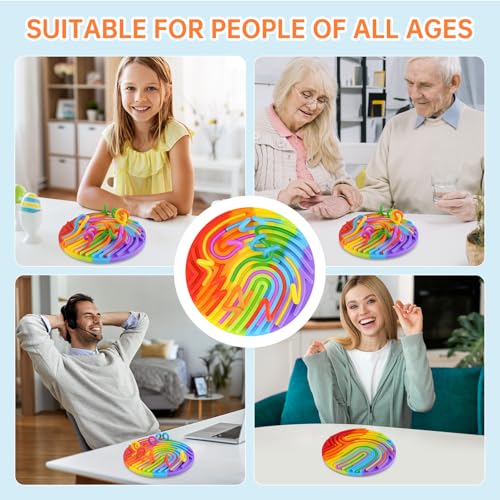 NiToy Silikon Sensorik Activity Board, Sensorik Spielzeug für Autismus Spielzeug, Reise-freundliches Activity Board für Hand-Augen-Koordination und Stressabbau,mit 13 Zubehör Schnüren (Regenbogen)