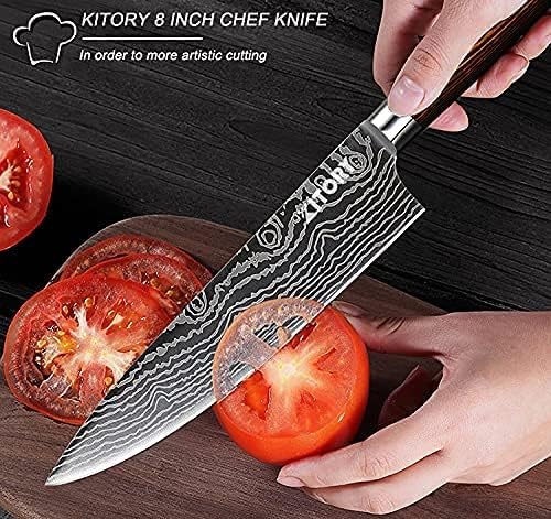 Miniatura 2 de Cuchillo de chef profesional de 8 pulgadas con funda, acero inoxidable alemán de alto carbono ultra afilado, cuchillos de chef con mango ergonómico