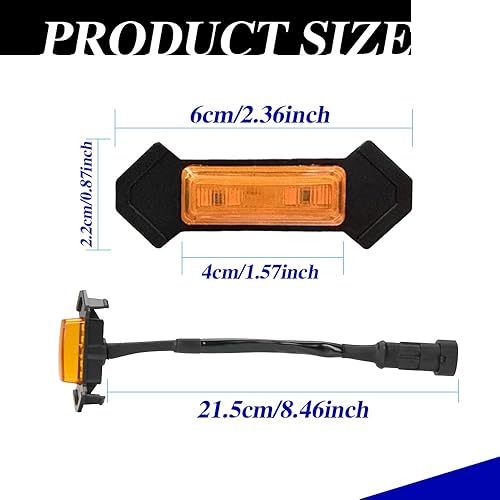 Miniatura 2 de 4 luces LED para parrilla, luces LED ámbar para parrilla, luces de parrilla amarillo ámbar, parrilla delantera parachoques capó luz LED de malla con