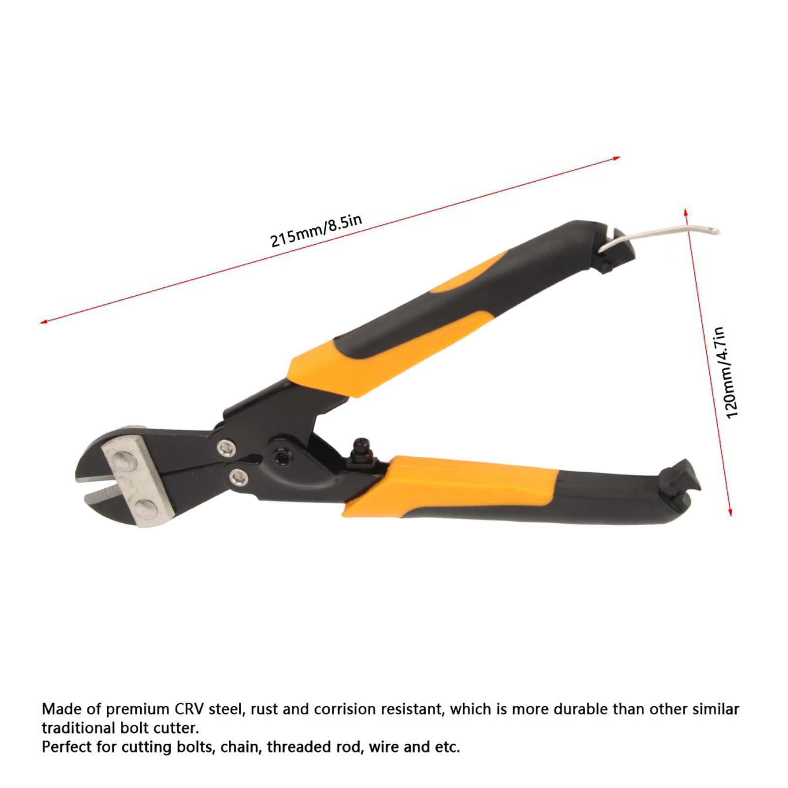 Wire Cutters Bolt Cutter CRV Steel 8inch Non Slip Screw Cutter Tool for Cutting Bolts Chain Threaded Rod Wire
