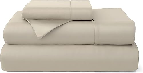 Vista 23 de Cosy House Collection Juego de sábanas de 3 piezas de 100% rayón derivado de bambú, fresco, transpirable, sedoso y suave con bolsillo profundo Crema