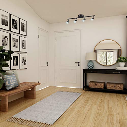 image for Ascher 4-Light LED Track Lighting Kit, Flexibly Rotatable Light Heads,