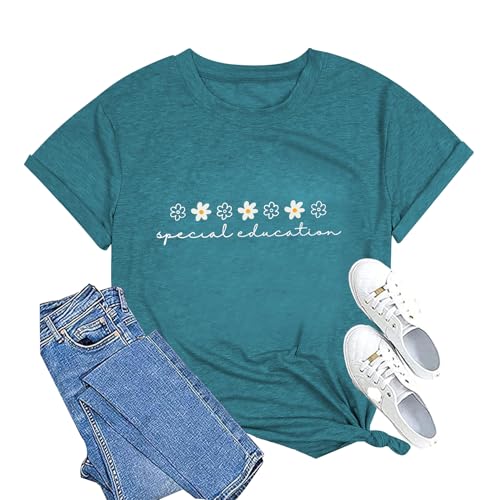 T-shirt Teacher femme Hungry for Learning haut enseignant à col rond