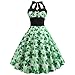 Robe balançoire de Bal St. Patrick's Day Femme Vintage des années 1950 rétro Halter