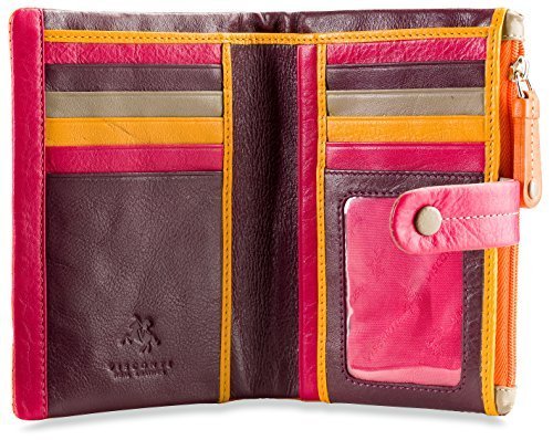 Visconti Malibu M87 Ladies Multi Colored Leather Bi-fold Wallet Purse 4