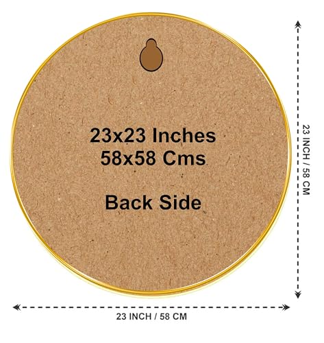 Image of SAF Lord Shiva Round Wall Painting with Golden Frame | Meditating Mahadev Modern Spiritual Wall Art | Divine Hindu Religious Decor for Living Room Bedroom Temple Office (23 X 23 Inch) GR-254