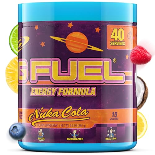 G Fuel Nuka Cola Energy Powder, Sugar Free, Clean Caffeine Focus Supplement, Water Mix, Tropical Citrus Berry Flavor, Focus Amino, Vitamin + Antioxidants Blend – 9.8 oz (40 Servings)