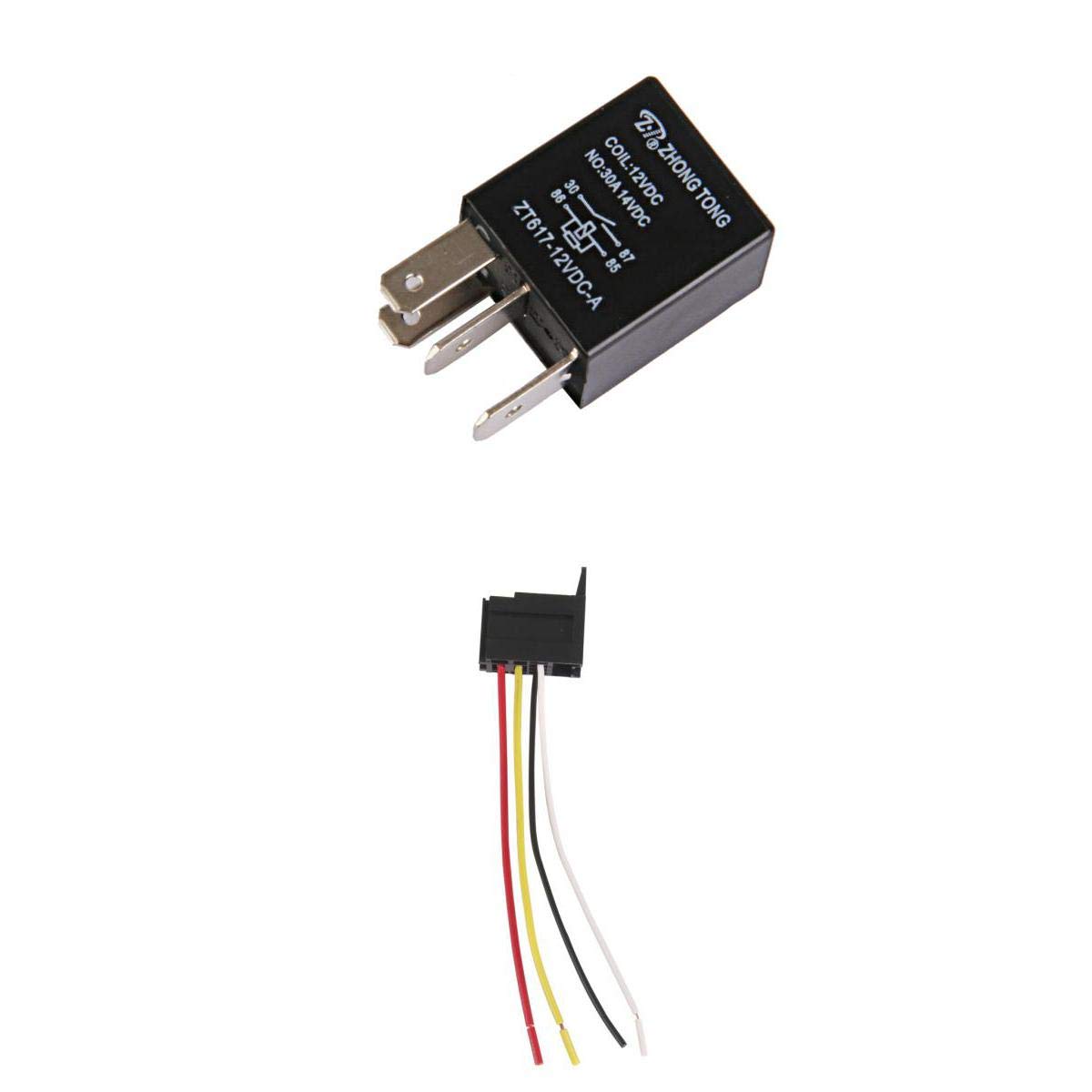 VELURA Car Truck Auto 12V 30A 30 AMP SPST Relay Relays 4 Pin 4P & Socket 4 Wire|2 x Cake Topper|Relays & Sensors| Parts & Accessories-image-21