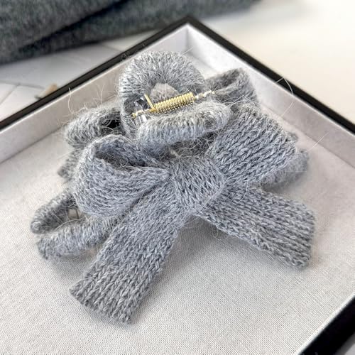 Pinza de cabello con moño de peluche para mujer miniatura 3