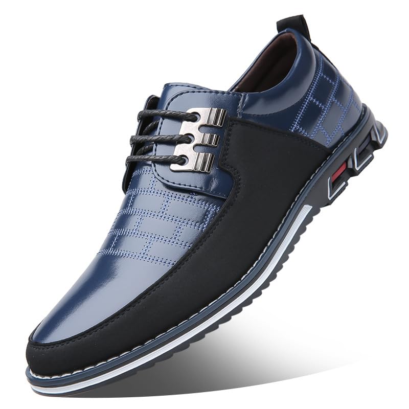 Plus Size Men's Leather Casual Shoes - Wear-Resistant, Non Slip Lace-up Dress Shoes for Office and Daily Wear3
