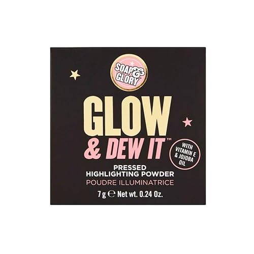 Miniatura 4 de Soap & Glory Glow & Dew it - Polvo prensado resaltador, maquillaje resaltador prensado suave y aterciopelado, resaltador húmedo ultra reflectante