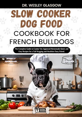 SLOW COOKER DOG FOOD COOKBOOK FOR FRENCH BULLDOGS: The Complete Guide to Canine Vet-Approved Homemade Quick and Easy Recipes for a Tail Wagging and Healthier ... Series for Healthy Canine Cuisine 28)