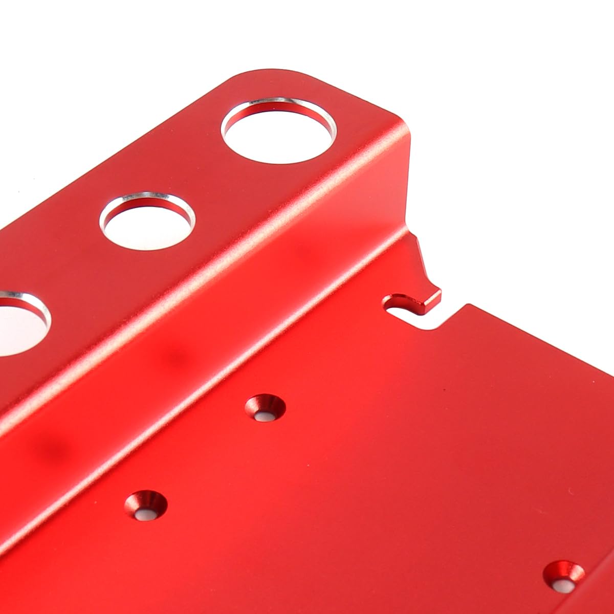 Stojak warsztatowy do samochodów RC, aluminiowy podnośnik, stanowisko naprawcze do samochodów ciężarowych i gąsienicowych RC w skali 1/8 i 1/10 (czerwony)