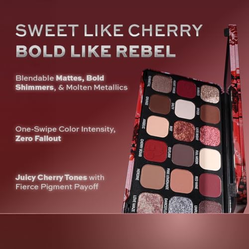 Image of Makeup Revolution Forever Flawless Palette Cherry Rebel Red - Bold Reds & Pinks - Intense Pigmentation & Blendability