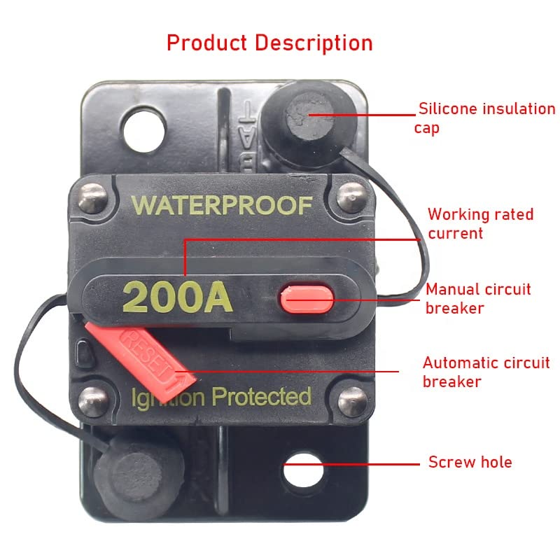 Disyuntor de 100A para barco y coche con protección contra sobrecarga CC 48V 2