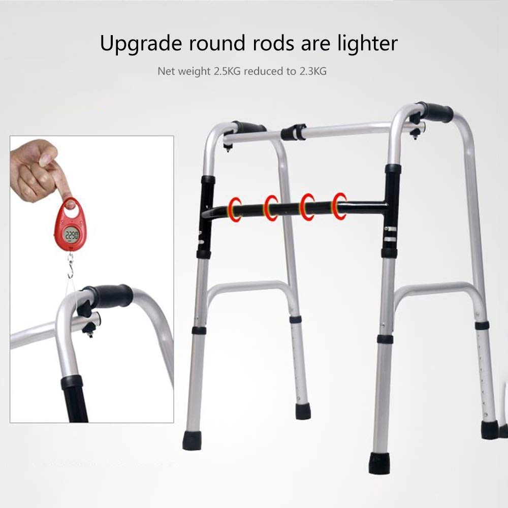 Andador, Andador Andador Andador Ligero para Personas Mayores Andadores Plegables Ajustables en Altura Accesorios Extraíbles para Rehabilitación de Personas Mayores Little Surprise