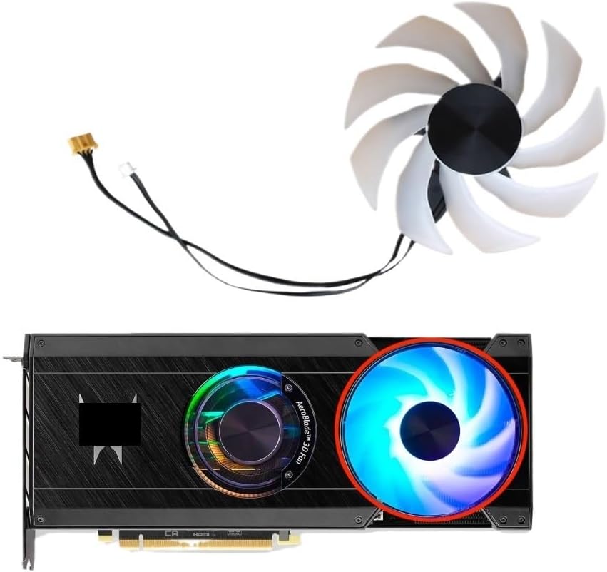 Graphics Card NS8CC18 PLA09215B12H DC12V 4-Pin Graphics Card Fan Compatible with A770 Fan(PLA09215B12H)