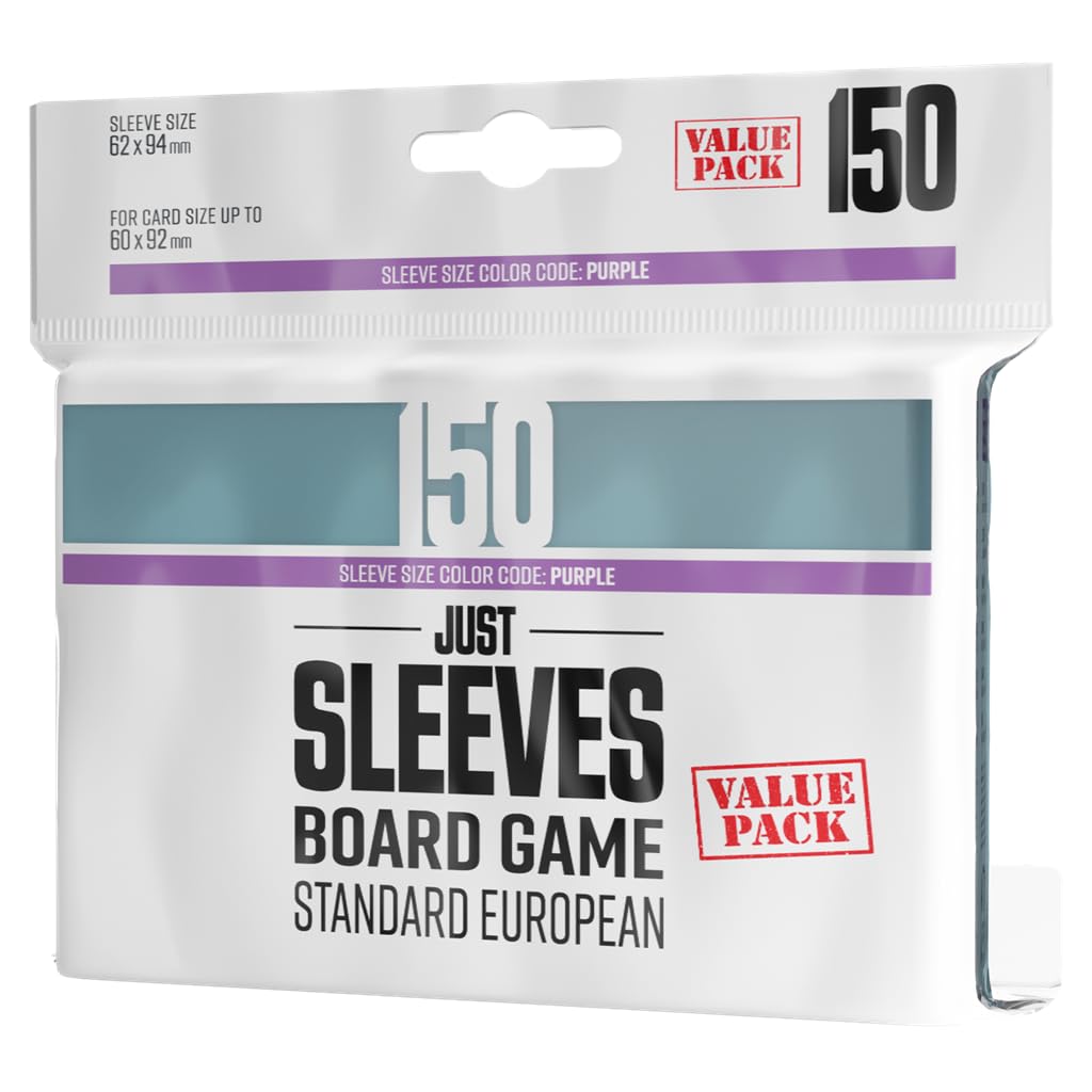 Gamegenic | Just Sleeves - Standard European Value Pack (150 Sleeves) | Board Game Accessory