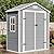 SELLERWE 6x3 FT Resin Storage Shed, Waterproof Outdoor Storage Shed with Floor, Window, Double Lockable Doors & 2 Vents, Tool Shed for Garden Patio, Backyard, Grey
