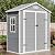 SELLERWE 6x3 FT Resin Storage Shed, Waterproof Outdoor Storage Shed with Floor, Window, Double Lockable Doors & 2 Vents, Tool Shed for Garden Patio, Backyard, Grey