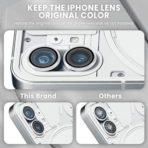 Image of ArmourPro Camera Rings Tempered Glass for Nothing Phone 1, Tough HD Individual Aluminum Alloy Rings 9H Camera Cover, Scratch-Resistant,Camera Lens Protection| Silver, 1 Pack