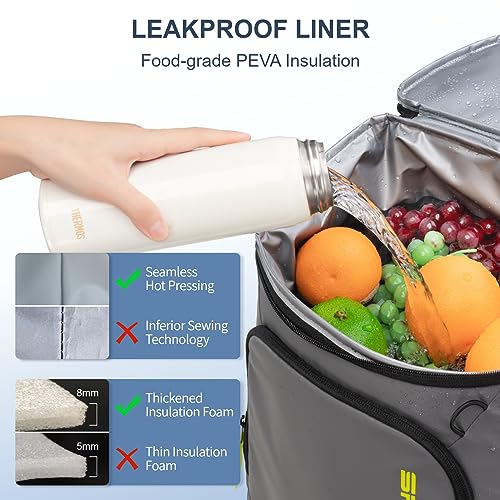Image of SPARTER Backpack Cooler Insulated Leak Proof 33 /49 Cans, 2 Insulated Compartments Thermal Bag, Portable Lightweight Beach Travel Camping Lunch Backpack for Men and Women