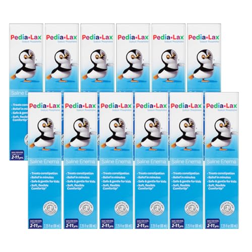 Pedia-Lax Laxative Saline Enema for Kids Ages 2-11 2.25 fl oz (12 Pack)