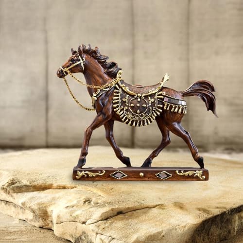 Image of LR Decor Bazaar Horse Figurine Tabletop Decoration Horse Statue for Living Room Table Office Style B