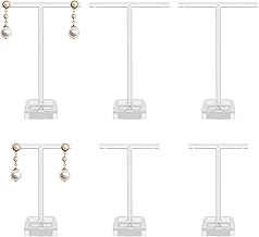 Jeffdad 6 Stück Klein Schmuckständer, Acryl Ohrringständer Ohrringedisplay Ohrringe Ständer für Mädchen Frauen Schmuckhalter für Ohrringe Ringe Ketten Uhren Armbänder(Transparent)
